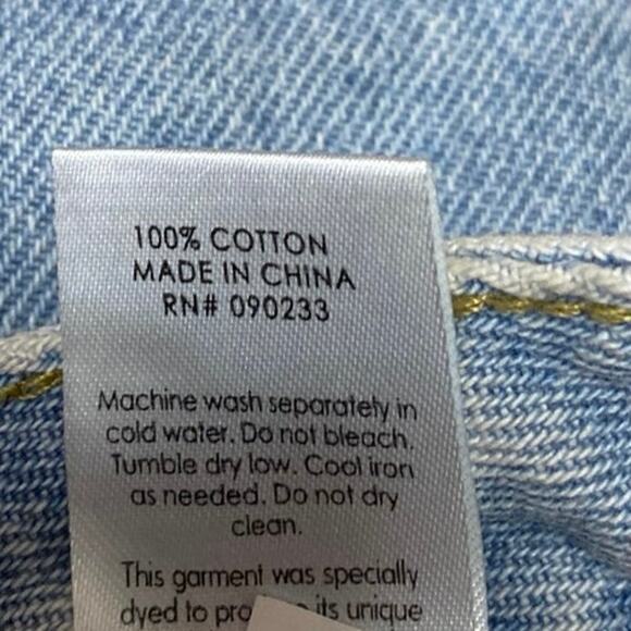 Pacsun Blue Light Wash Raw Hem Frayed Straight Mini Denim Jean Skirt Size 25 - Picture 5 of 5